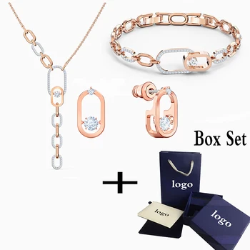 

SWA 2020 New Stylish And Simple Sparkling Dance North Necklace Set, Dazzling Jewelry Is The Best Birthday Gift For Girlfriend