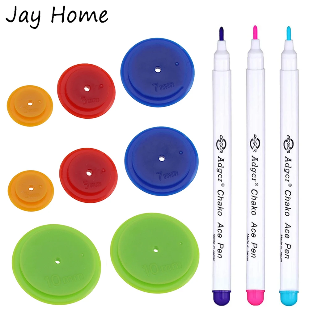 4-teiliges Nähen Rad Naht Marker Set mit Wasser Löschbaren Stift Patchwork Tracing Rad Kreis Nähen Stich Raum Quilten Handwerk Werkzeug – Detail 2