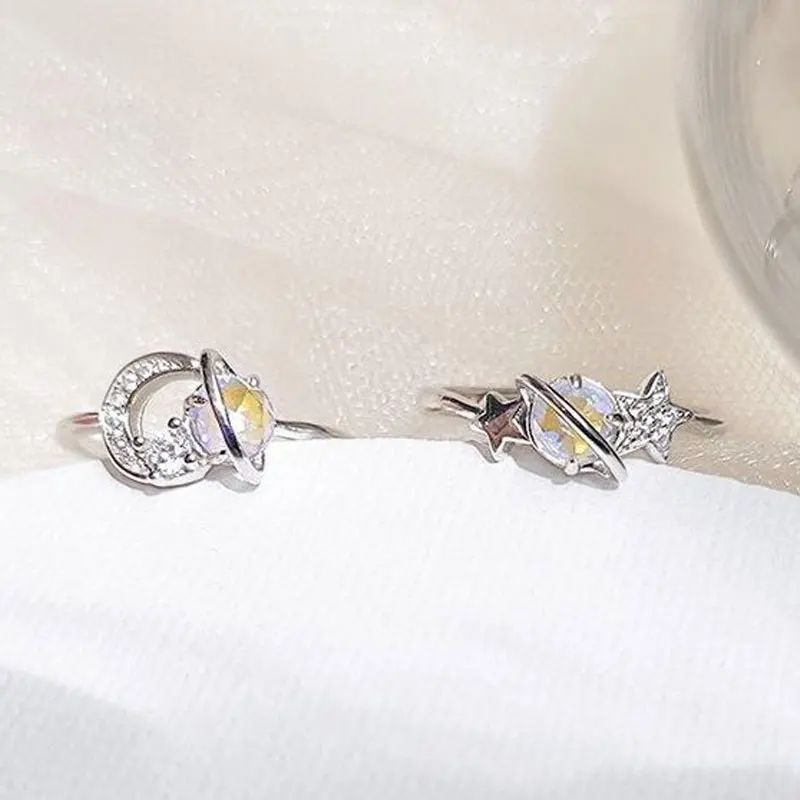 Star Moon Adjustable Ring