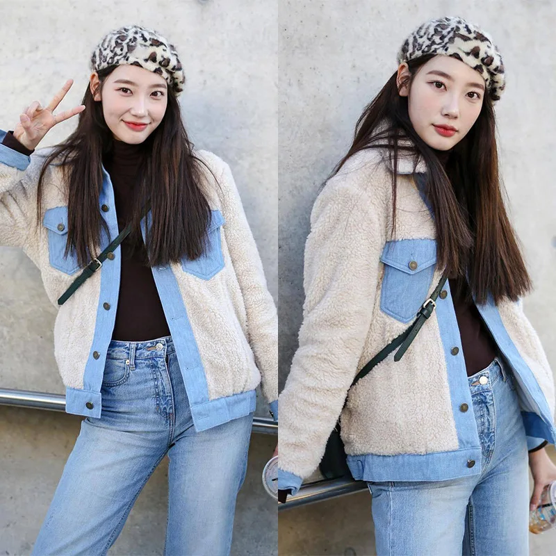 Kpop Blackpink Lisa женская новая зимняя теплая одежда утепленная шерстяная куртка женская уличная модная короткая кашемировая куртка пальто