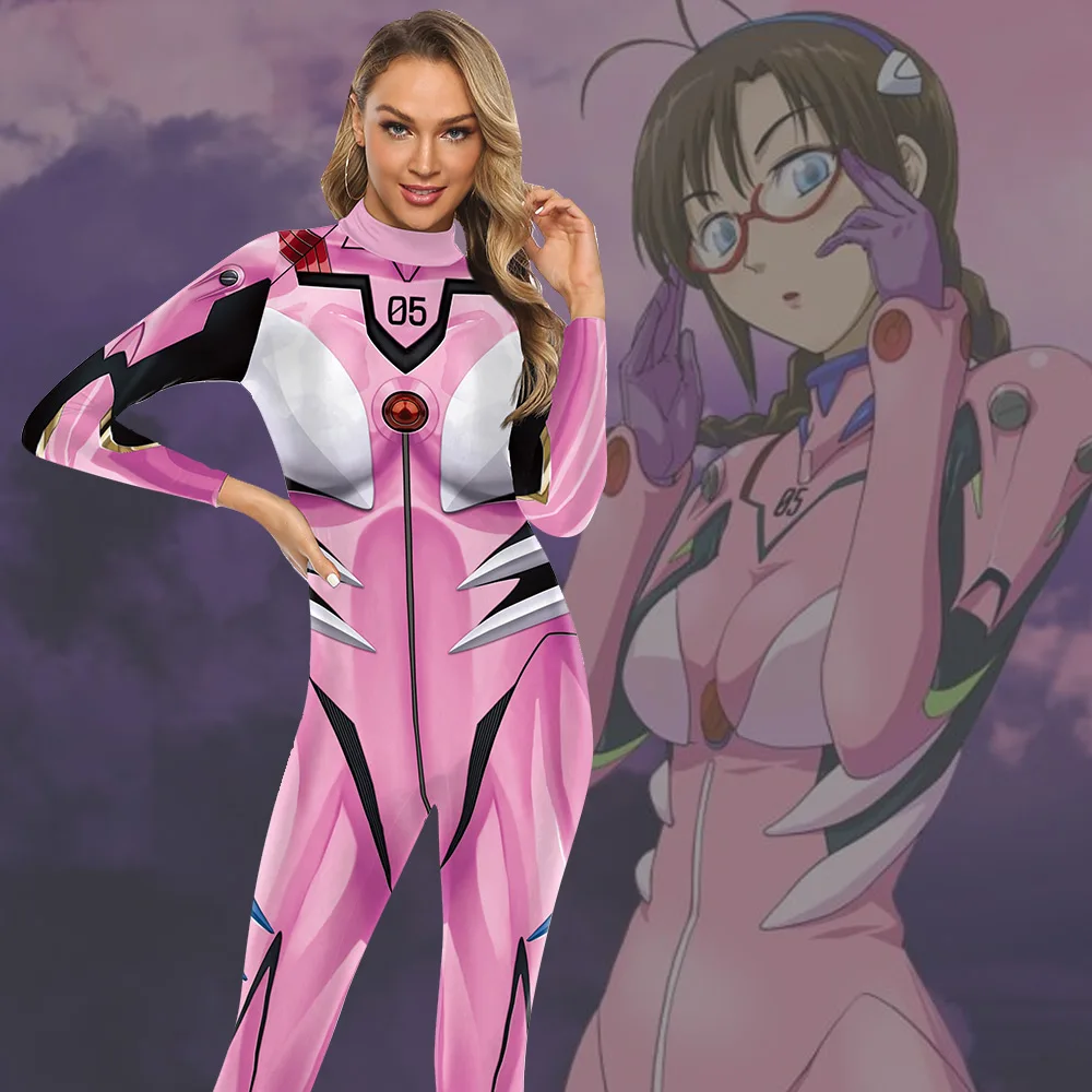 

Color Cosplay Pink Anime Evangelion Asuka Langley Soryu Cospaly Costume for Women Comic Cartoon Female Zentai Bodysuits