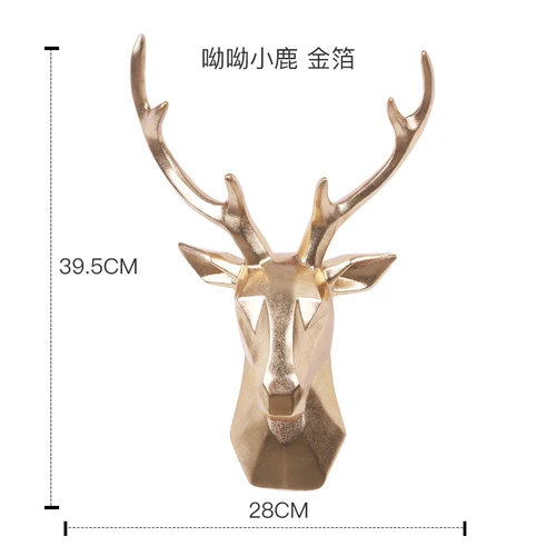 Креативная Скандинавская полимерная голова оленя, Имитация животных, настенное крепление, украшение на стену, современный дом, гостиная, фоновое украшение на стену - Цвет: D