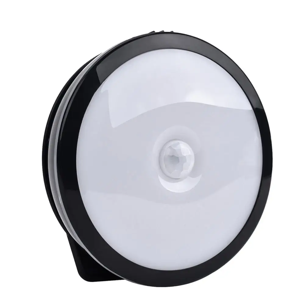 

Plastic Small LED Night Lamp Human Body Induction Sensor USB Round Emergency Warm White Light for Home Bedroom Corridor