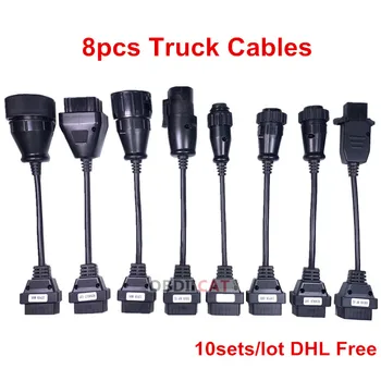

DHL 10pcs Full Set Truck Cables For TCS PRO SCANNER Truck Cable OBD2 OBDII Trucks Diagnostic Tool OBD2 Connect Cables