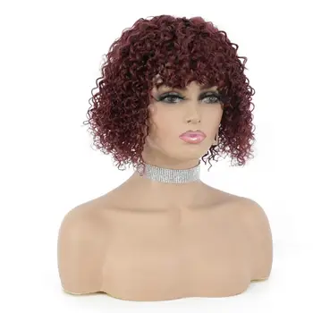 

150% jerry curly Short BOB Wig Human Hair Wigs Full Machine Made 1B/99J Color For Women Pre Plucked Brazilian Remy hair Wig