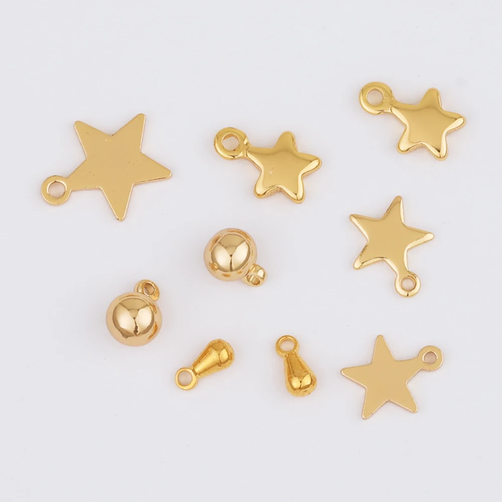 

WHSOK 50Pcs Jewelry Accessories/Genuine Gold Plating/Cooper Materials/Bracelet & Necklace Pendant/Jewelry Findings & Components