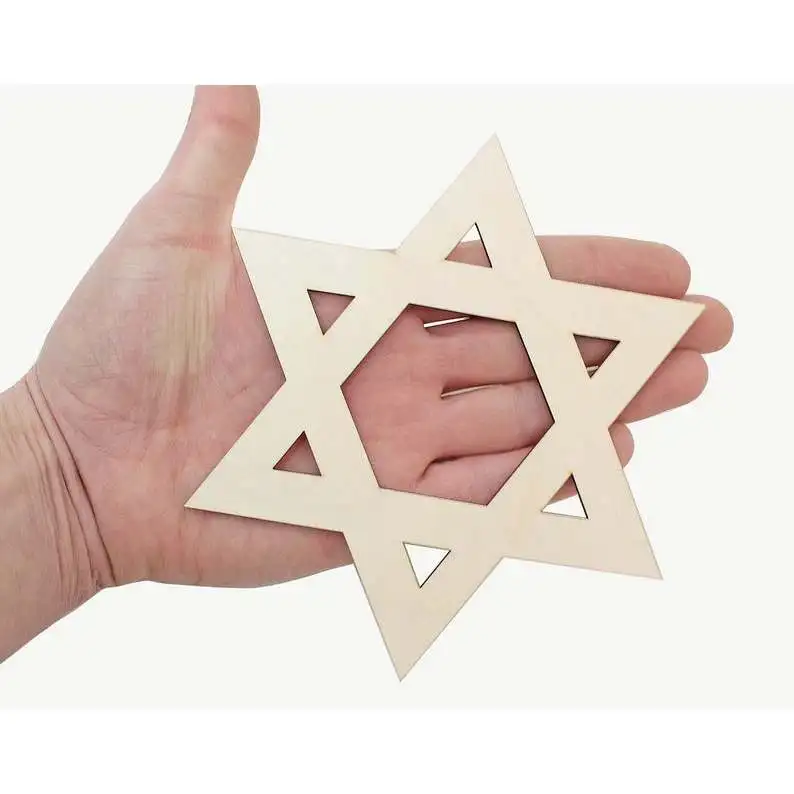 

Wooden Star of David Cutout (15cm) Wood Hexagram Shape, Celtic Symbol, Embellishments Blank Craft Decoration 0978