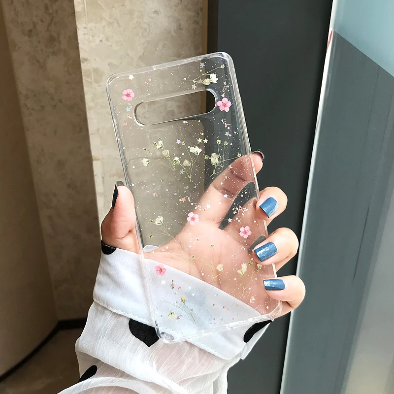 DCHZIUAN настоящая трава цветок чехол для телефона samsung Galaxy S9 Plus S10 Plus S10 S9 модный прозрачный мягкий силиконовый чехол