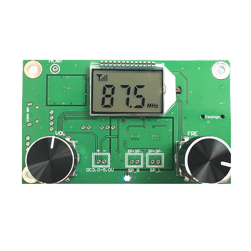 Wireless FM Radio Receiver Module 87.0MHz-108.0MHz Frequency Modulation DIY Digital Radio Receiver Board LCD Display 3V-5V