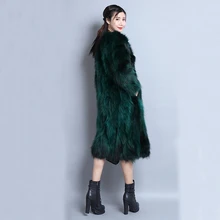 Супер Длинное сексуальное теплое зимнее пальто с v-образным вырезом большого размера, Женское пальто из натурального меха, пальто из натурального меха, wsr677