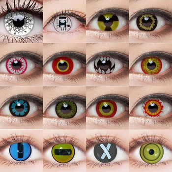 

CALK 1 Pair (2pcs) Cosplay Colored Contact Lens for Eyes Halloween Cosmetic Contact Lenses Eye Color