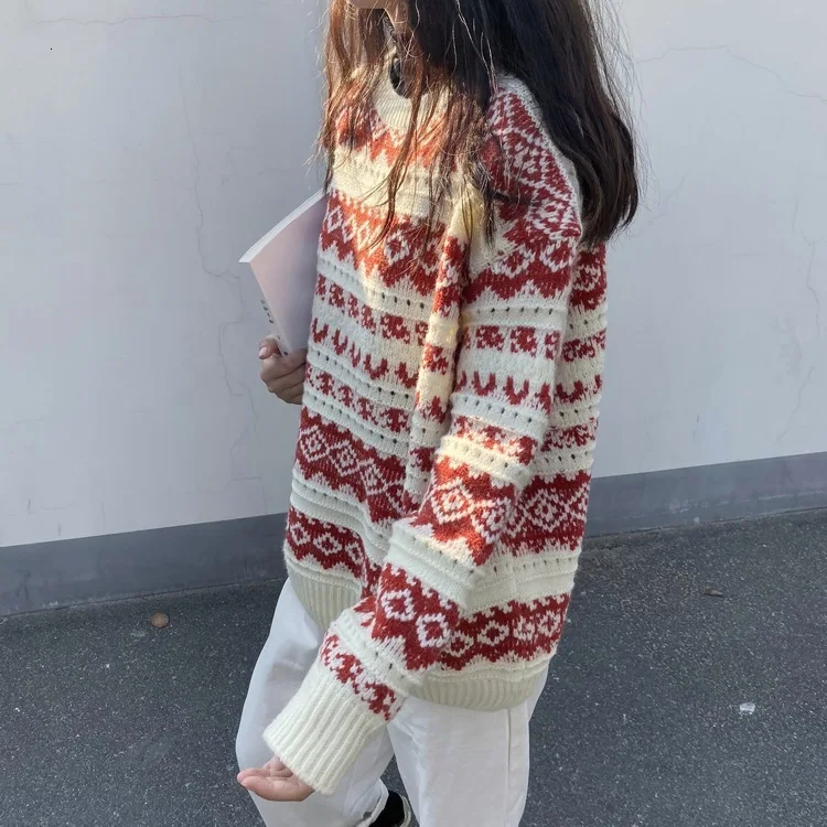 Mooirue зимний свитер женский корейский стиль джемпер ленивая свободная одежда эластичная верхняя одежда Feminino красный серый Топы