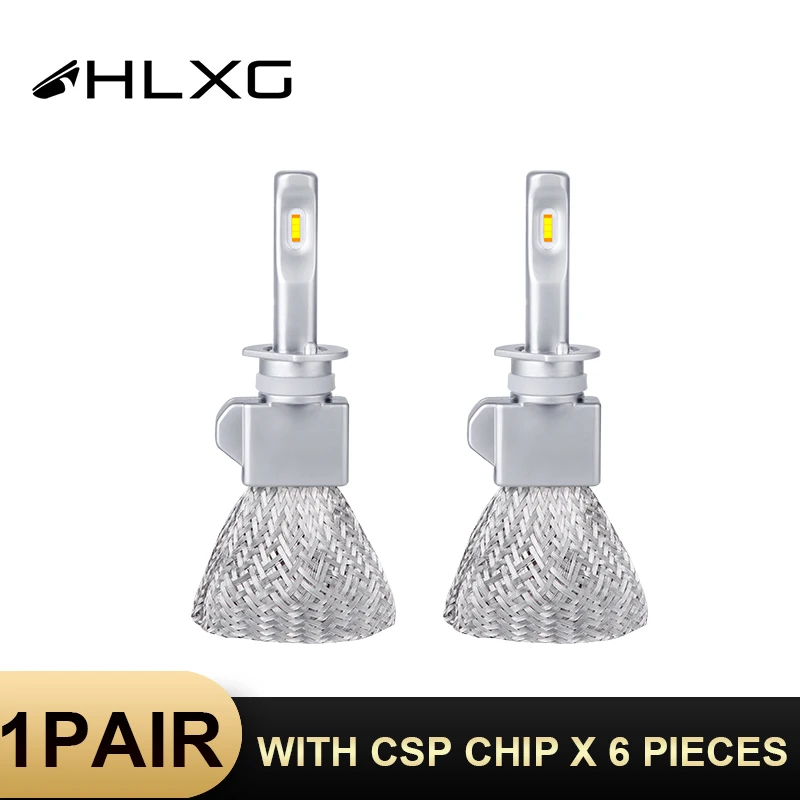 Автомобильные светодиодные лампы HLXG H7 CSP 12 В 9005 HB4 H11 H8 HB3 9006 H1 H4 6000K медные