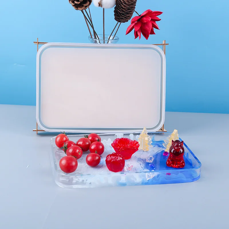 YZY Super Big Dish Mold Funny DIY Silicone Mold Resin Make Your Own Tray Plate Epoxy Resin Molds Fluid Art Supplies Home Deco