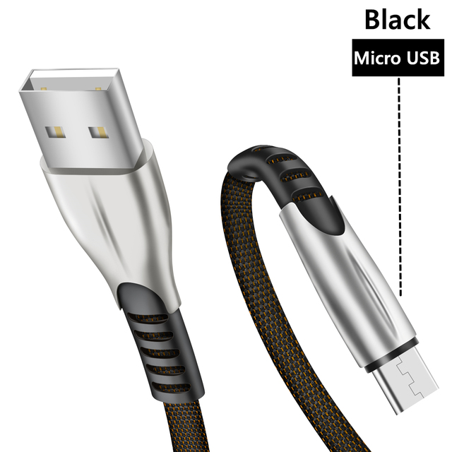 USB Type C Cable Micro-USB Fast Charging For Samsung Huawei Xiaomi Charger Nylon Braided Mobile Phone Data Sync Wire 1m