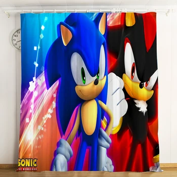 

Anime Sonic The Hedgehog 3D Printed Curtain Kids Bedroom Living Room Curtain Home Decoration Parlour Room Blackout Curtains 03
