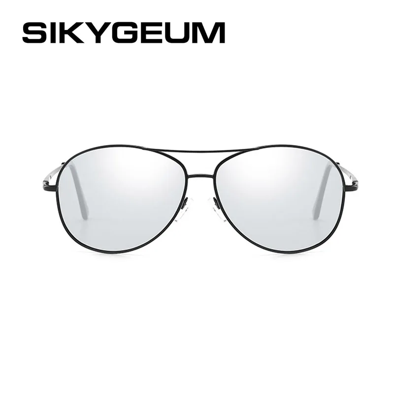 Sikygum фотохромные солнцезащитные очки, мужские поляризованные очки для вождения, Ночные очки, Металлические Авиаторы, солнцезащитные очки, зеркальные, UV400, gafas de sol