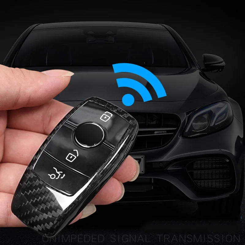 Чехол для автомобильного ключа из углеродного волокна Mercedes benz A C E G S GLE GLC Class W177 W205