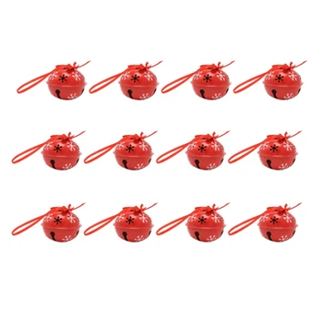 

40Pcs Christmas Decoration Red Metal Snowflake Jingle Bell Home Decoration Party Decoration Tree Pendant
