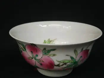 

YIZHU CULTUER ART Collection China Traditinal Art Old Porcelain Painting Happiness Peach Bowl Cup