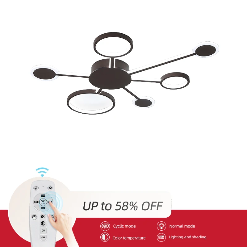 Современные светодиодные потолочные светильники дизайн Sun Rise для гостиной