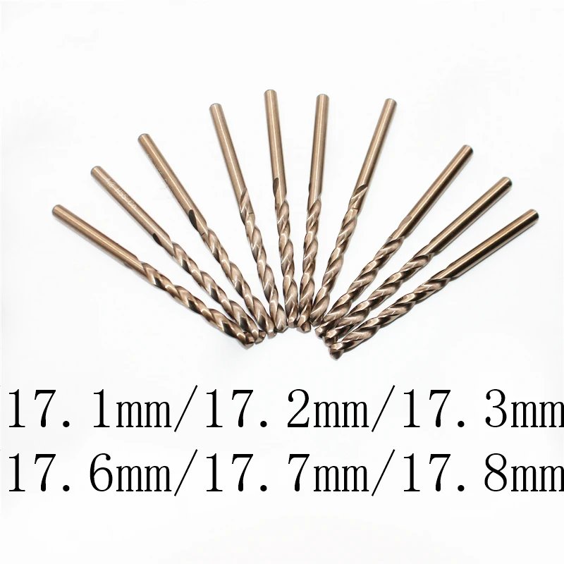

5pcs 17.0 17.1 17.2 17.3 17.4 17.5 17.6 17.7 17.8 17.9 HSS M35 Cobalt Steel Straight Shank Twist Drill Bits For Stainless Steel