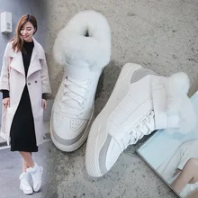 SWYIVY/зимние кроссовки; Белая обувь; женские зимние ботинки; женские ботильоны; ; женские Сникеры на платформе; повседневная обувь черного цвета; натуральный мех; 42