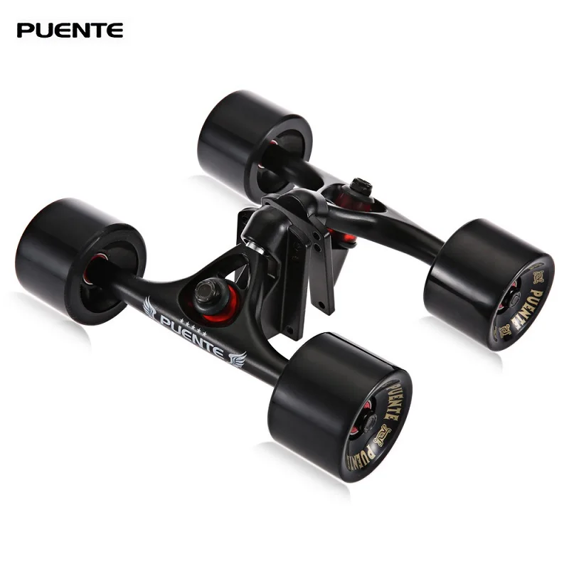 Online PUENTE 2 unids set Skateboard camión con 4 ruedas de Skateboard almohadilla elevadora ABEC 9 perno de cojinete tuerca para Mini Cruiser Longboard