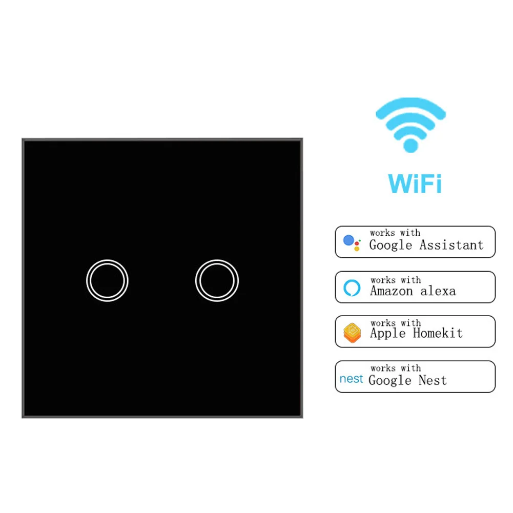 

Touch Switch Smart Light Switch Panel Wall interruptor 1 2 3 Gang WiFi light switch US/EU Standard Work with Alexa Google Home