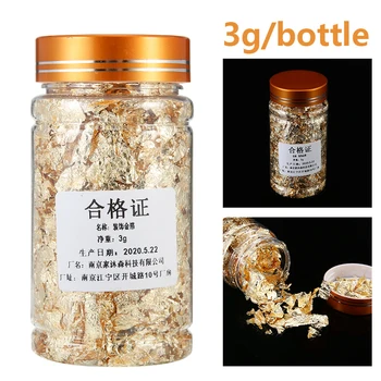 

3g/bottle Gold Silver Foil Flakes Nail Decor Painting Gliding Fragments For Nail Art DIY Painting Pottery Sculpture Decoration