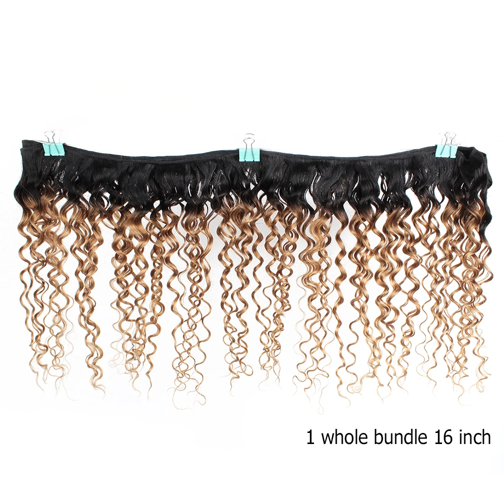 Bobbi Коллекция 1 пучок T 1B 27 Омбре медовый блонд бразильские волнистые волосы волнистые 10-24 дюйма не Реми человеческие волосы для наращивания