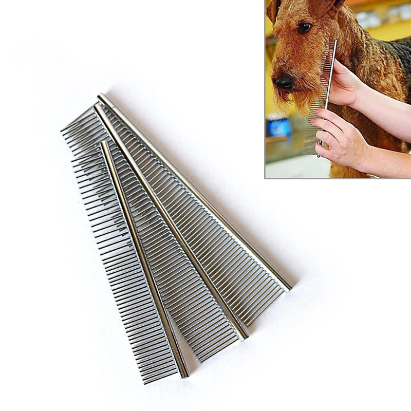 

Pet Dematting Comb - Stainless Steel Pet Grooming Comb for Dogs and Cats Gently Removes Loose Undercoat, Mats, Tangles and Knots