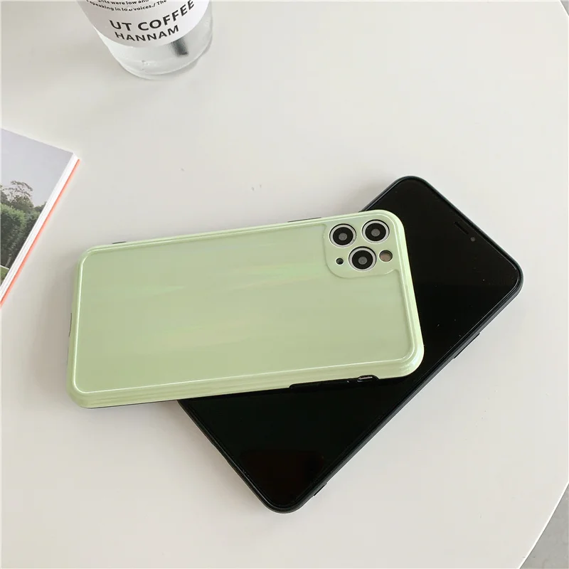 Цветной лазерный Радужный чехол для телефона iphone 11 11pro Max SE 7 8 Plus X XR XS однотонный