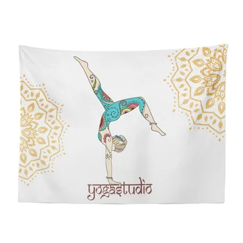 

Alternative Woman Yoga Tapestry Inverted Mandala Chakra Living Room Bedroom Decorative Wall Hanging Polyester Curtain Tablecloth