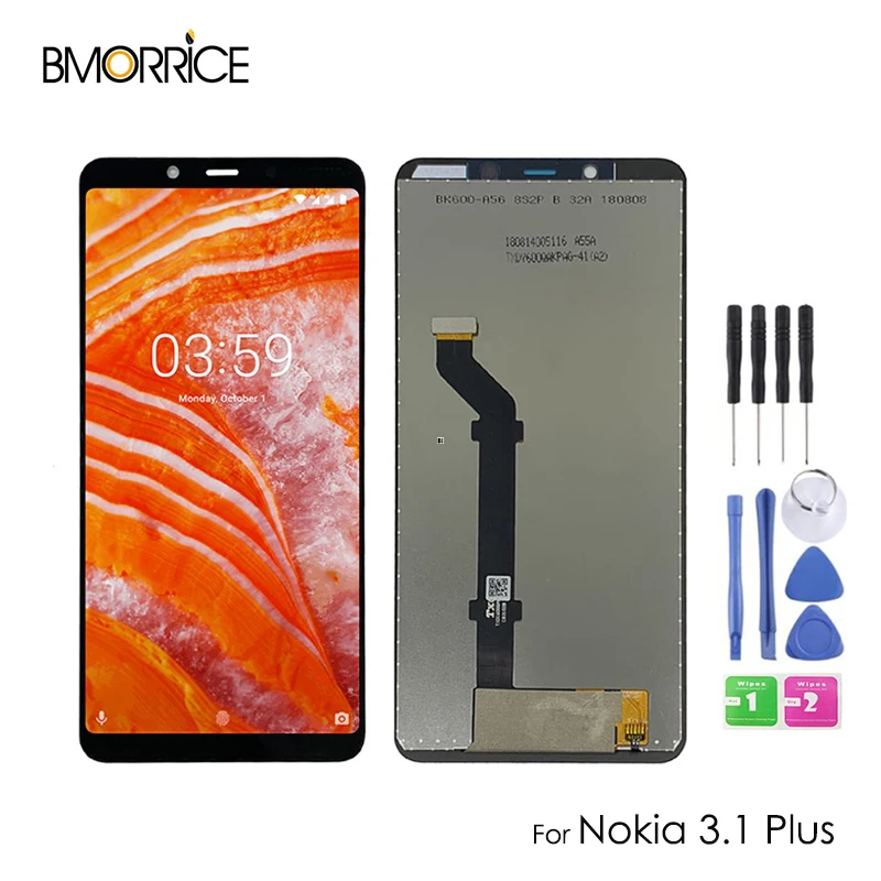

6" LCD For Nokia 3.1 Plus LCD Display Touch Screen Digitizer Assembly TA-1117 1118 TA-1124 11125 TA-1113 1115 LCD Replacement