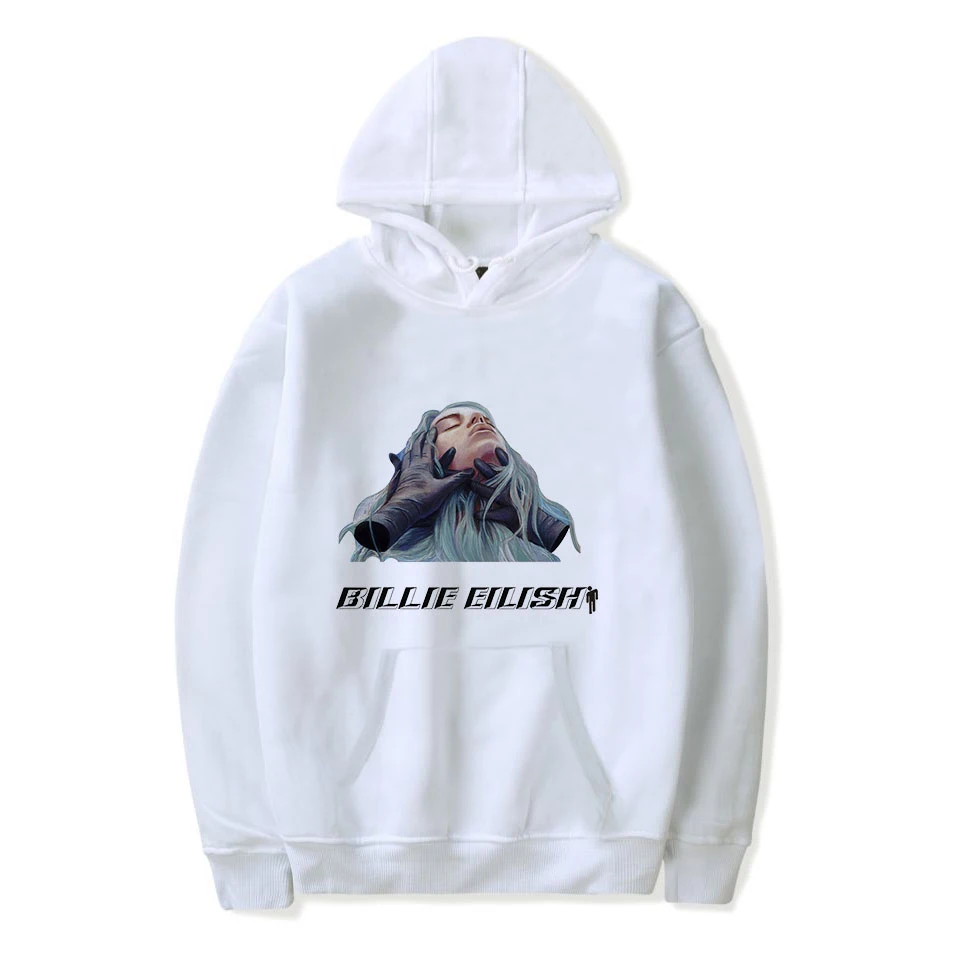Толстовки с принтом Billie Eilish, женская и Мужская толстовка, известный певец, женские пуловеры с капюшоном, худи Billie Eilish, черная уличная одежда