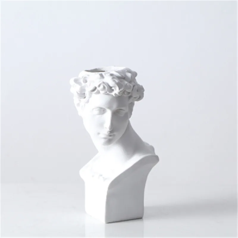 S 17CM Michelangelo Buonarroti Давид головные портреты имитация смолы гипсовая ваза гостиная растения цветочный горшок украшения Ремесло M3945 - Цвет: S 17CM