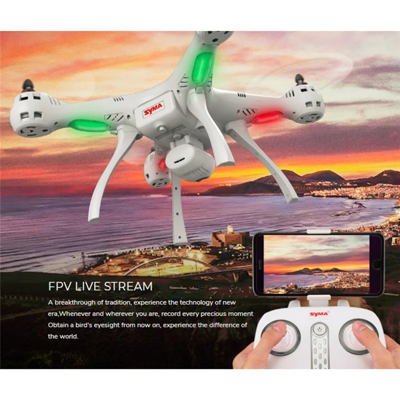 SYMA X8PRO gps Радиоуправляемый Дрон Квадрокоптер Wi-Fi FPV с камерой HD 720P регулируемая камера rc 6 осей удержания высоты x8 pro Дрон