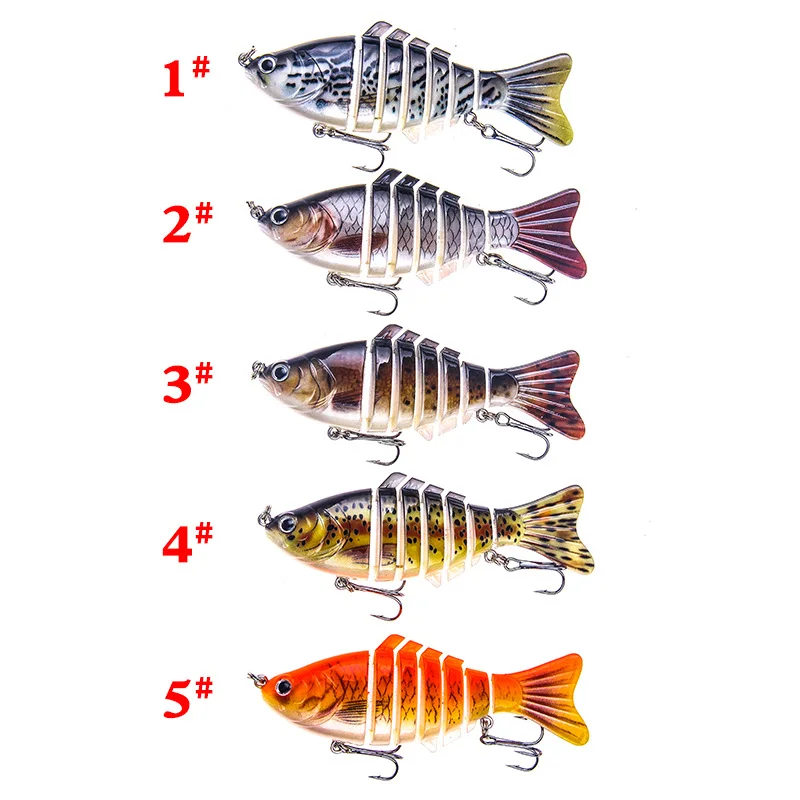  5PCS 16g/10cm Fishing Lures Sinking Swing Swim Wobblers Multi Jointed Swimbait Artificial Multi-Seg