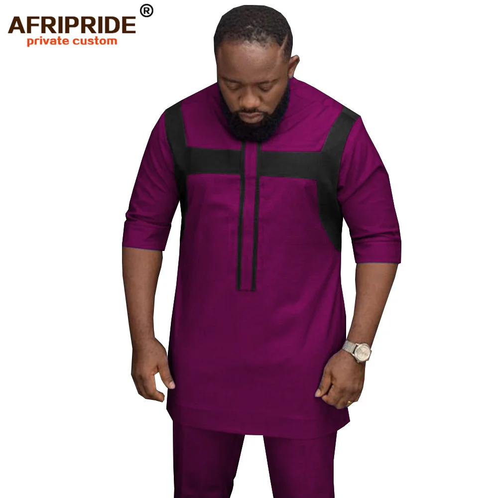 Африканская мужская одежда dashiki наряд женские рубашки с цветочным принтом+ брюки из Анкары комплект из 2 предметов повседневные спортивные костюмы Trial AFRIPRIDE A1916005 - Цвет: 2-12