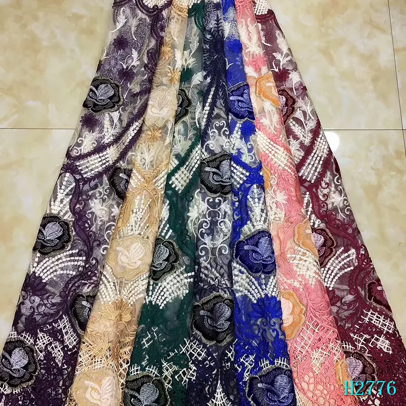 Тюль, кружевная ткань, вышитая сетка, Африканское кружево, французское кружевная ткань для женщин, праздничное платье HX2776