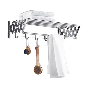 

50cm Telescopic Clothes Hanger Stainless Steel Wall Mount Storage Rack for Bathroom Kitchen