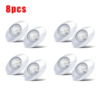 

3000K Side Marker Light Waterproof Shockproof 8Pcs set 3LED Amber Oval