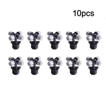 

10pcs 4 Outlet Micro Water Spray Mist Cooling Nozzle Garden Irrigation Sprinkler Thread Connector