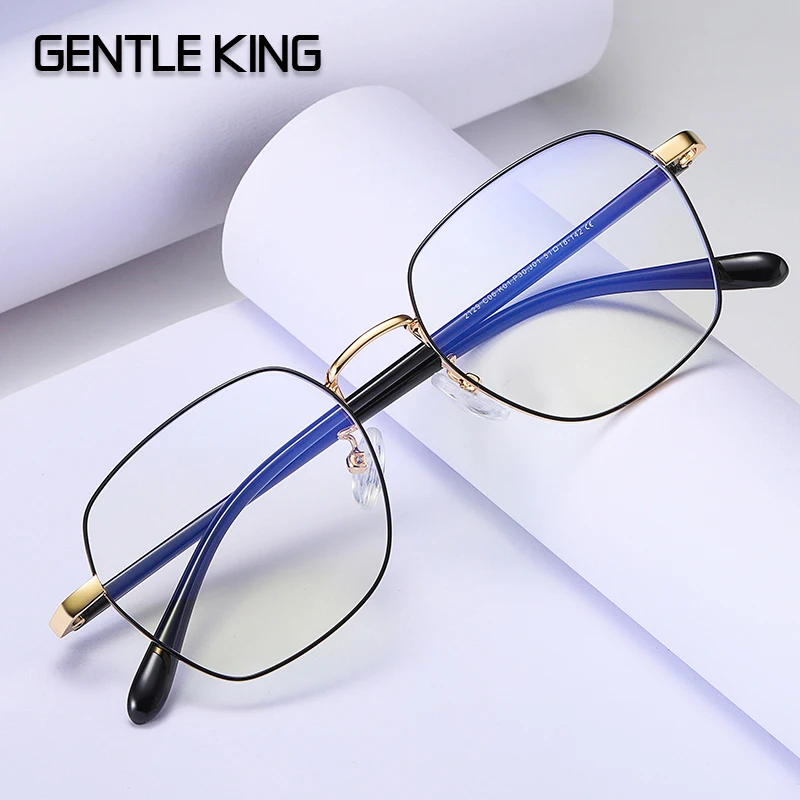 

GENTLE KING Computer Glasses Men Rays Radiation Gamin Eyewear Alloy Unisex Anti Blue Light Glasses Women Optical Metal Frame