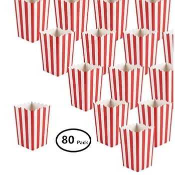 

Set of 80 Popcorn Favor Boxes - Carnival Parties Mini Paper Popcorn Containers, Popcorn Party Supplies for Movie Nights