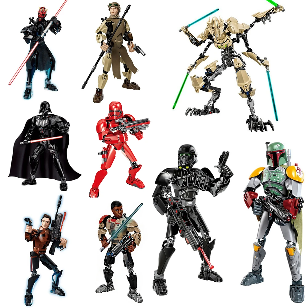 

Star Wars Buildable Figure Stormtrooper Darth Vader Kylo Ren Chewbacca Boba Jango Fett General Grievou Action Figure Toy For Kid