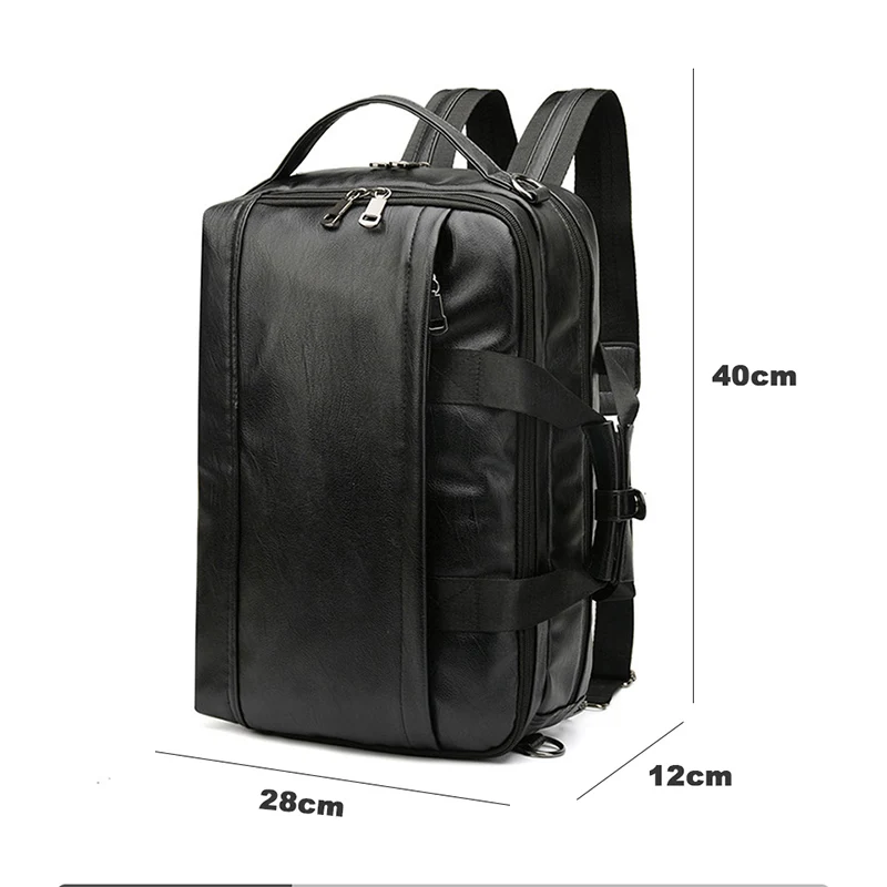 Кожаный рюкзак из искусственной кожи для путешествий, мужской рюкзак для ноутбука, 15,6 дюймов, Мужская водонепроницаемая сумка для ноутбука, школьные смарт-Сумки С usb зарядкой - Цвет: B40011