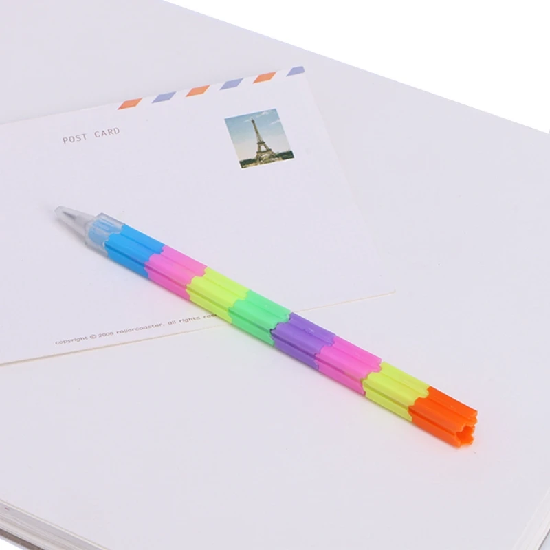 Креативный Радужный Многофункциональный строительный блок ручка укладчик подкачки карандаш L41E