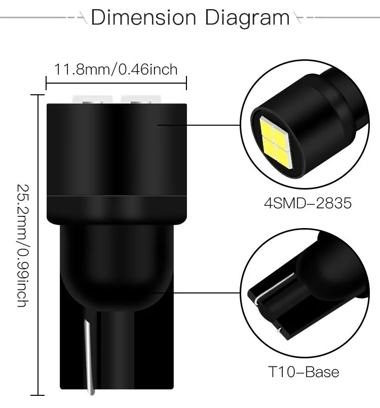 2 шт. T10 W5w 194 2835 4Smd светодиодные лампы поворотные парковочные Ширина укрыты внутренной сводной светильник для чтения настольная лампа стайлинга автомобилей 12V